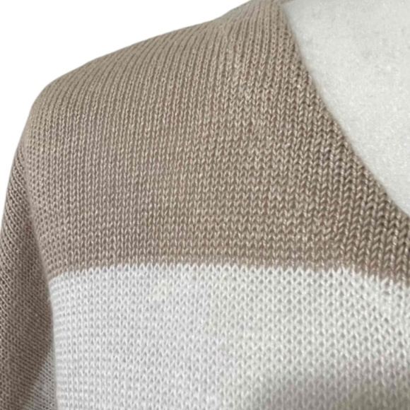 Eileen Fisher 100% Organic Linen Striped Sweater Medium - Picture 9 of 12